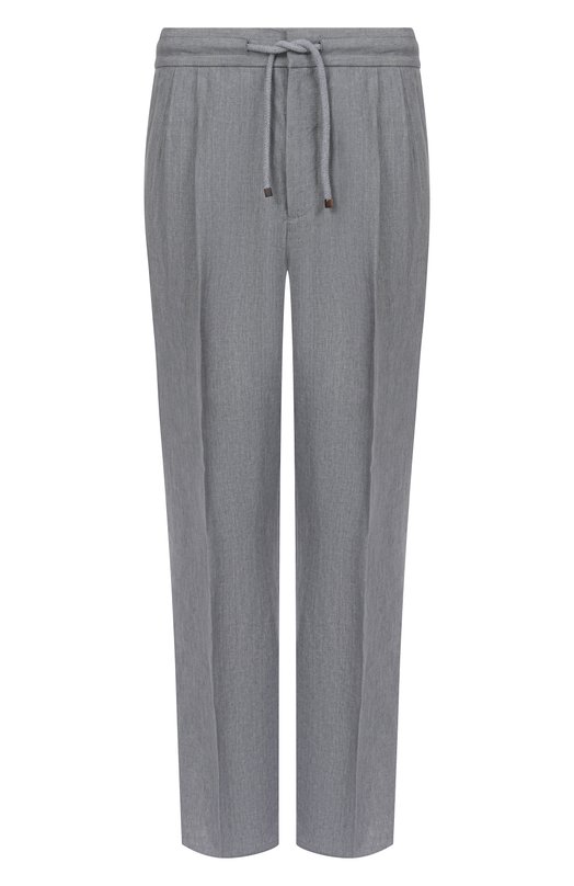 Льняные брюки Brunello Cucinelli MH249E1710 Серый MH249E1710