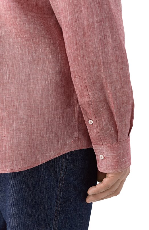 Льняная рубашка Brunello Cucinelli MM6840627 Бордовый  MM6840627 Фото 5
