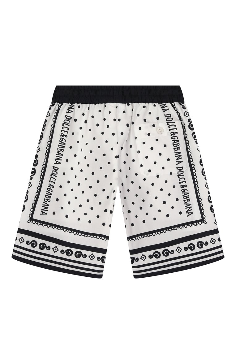 Детские хлопковые шорты DOLCE & GABBANA черно-белого цвета, арт. L43Q47/FI5KQ/2-6 | Фото 2 (Нос: Не проставлено; Случай: Повседневный; Материал внешний: Хлопок; Ростовка одежда: 4 года | 104 см, 2 года | 92 см, 6 лет | 116 см, 5 лет | 110 см, 3 года | 98 см)