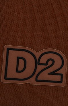 Детский шарф DSQUARED2 коричневого цвета, арт. DQ1826/D00WC | Фото 2 (Материал: Текстиль, Шерсть, Хлопок; Материал сплава: Проставлено; Нос: Не проставлено)