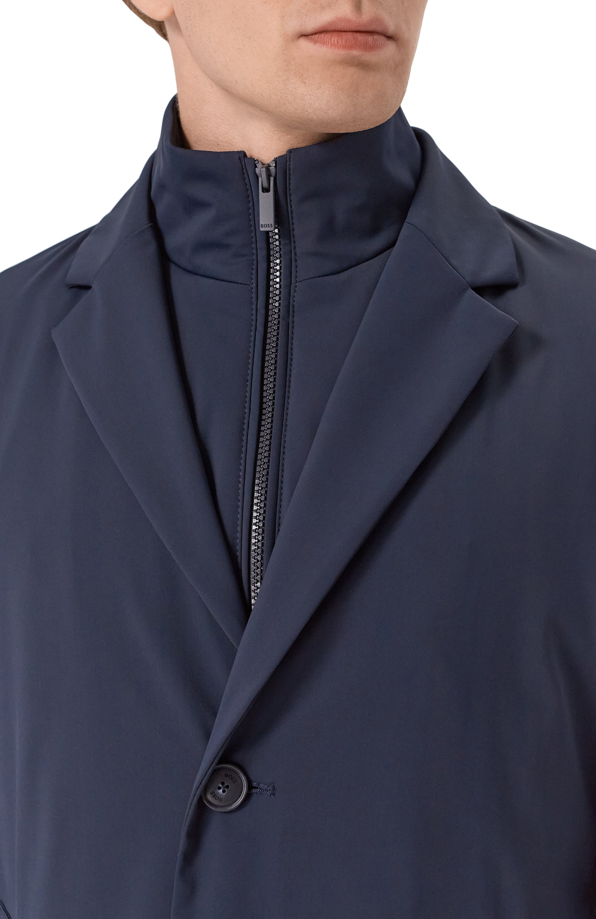 Плащ BOSS темно-синего цвета по цене 105000 руб., арт. 50545897, фото 5 Плащ BOSS, арт. 50545897, фото 5