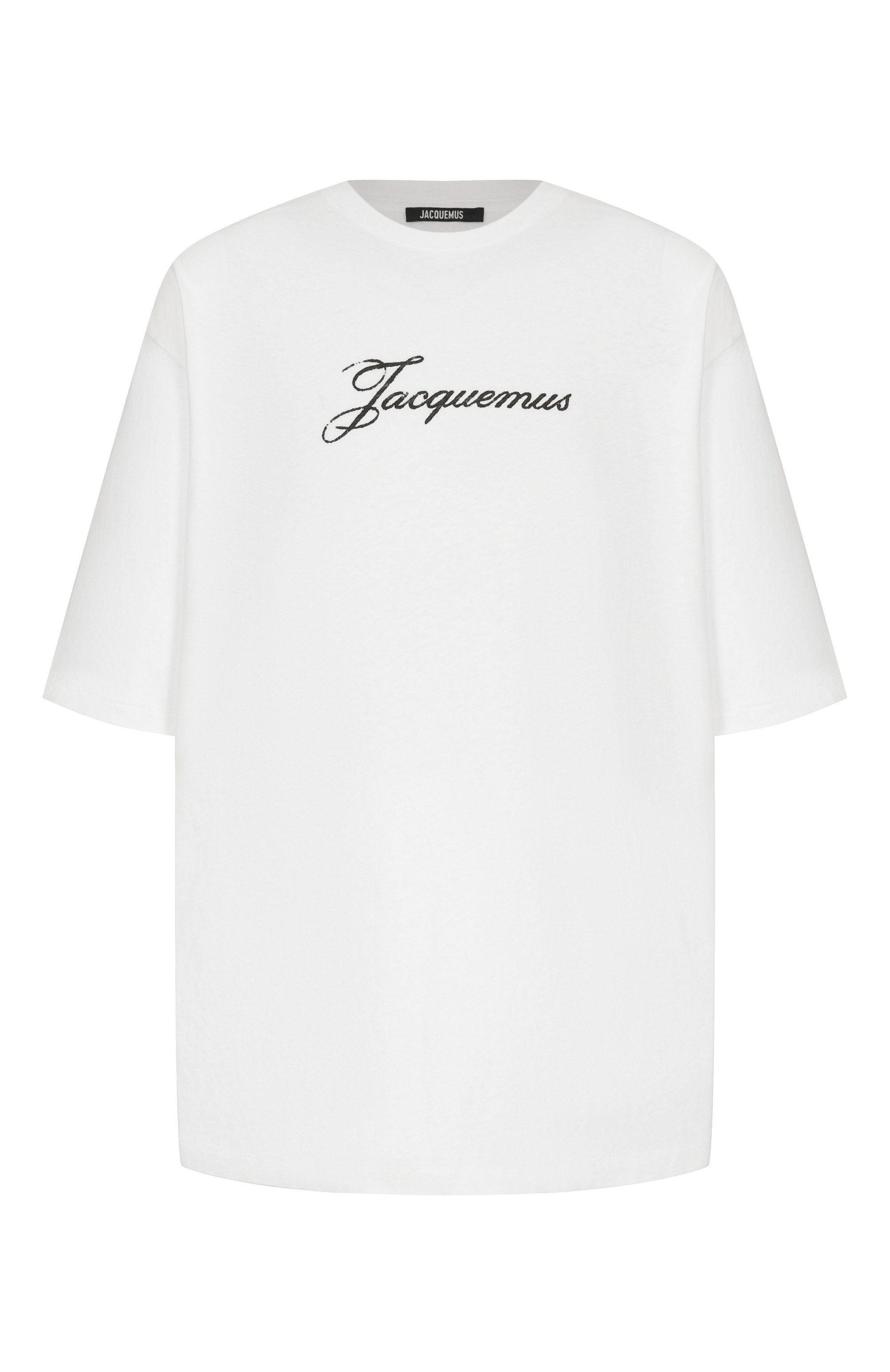 Хлопковая футболка JACQUEMUS белого цвета по цене 32450 руб., арт. 26ETSM00639/AJ00289, фото 1 Хлопковая футболка JACQUEMUS, арт. 26ETSM00639/AJ00289, фото 1