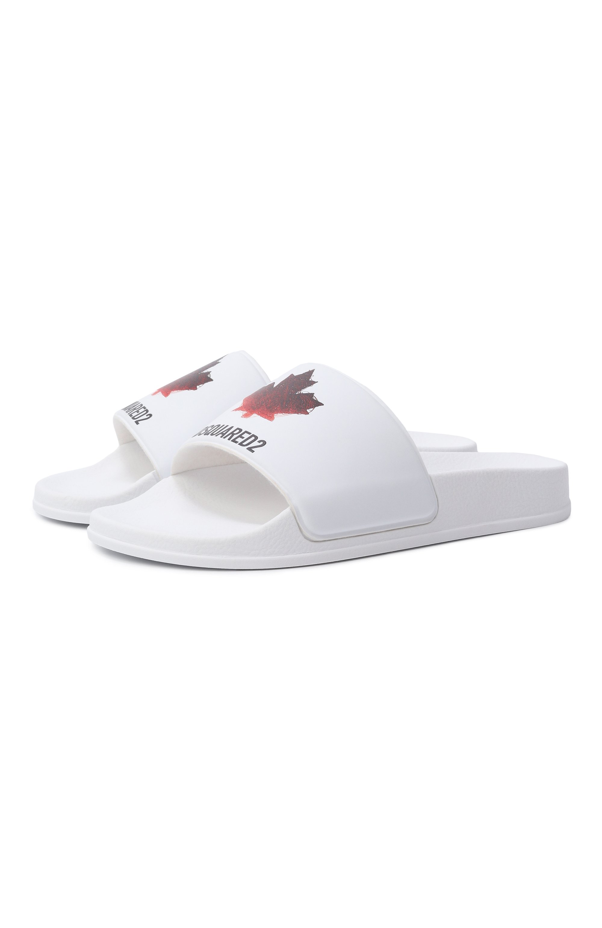 Шлепанцы DSQUARED2 белого цвета по цене 12850 руб., арт. 82791/VAR2, фото 1 Шлепанцы DSQUARED2, арт. 82791/VAR2, фото 1