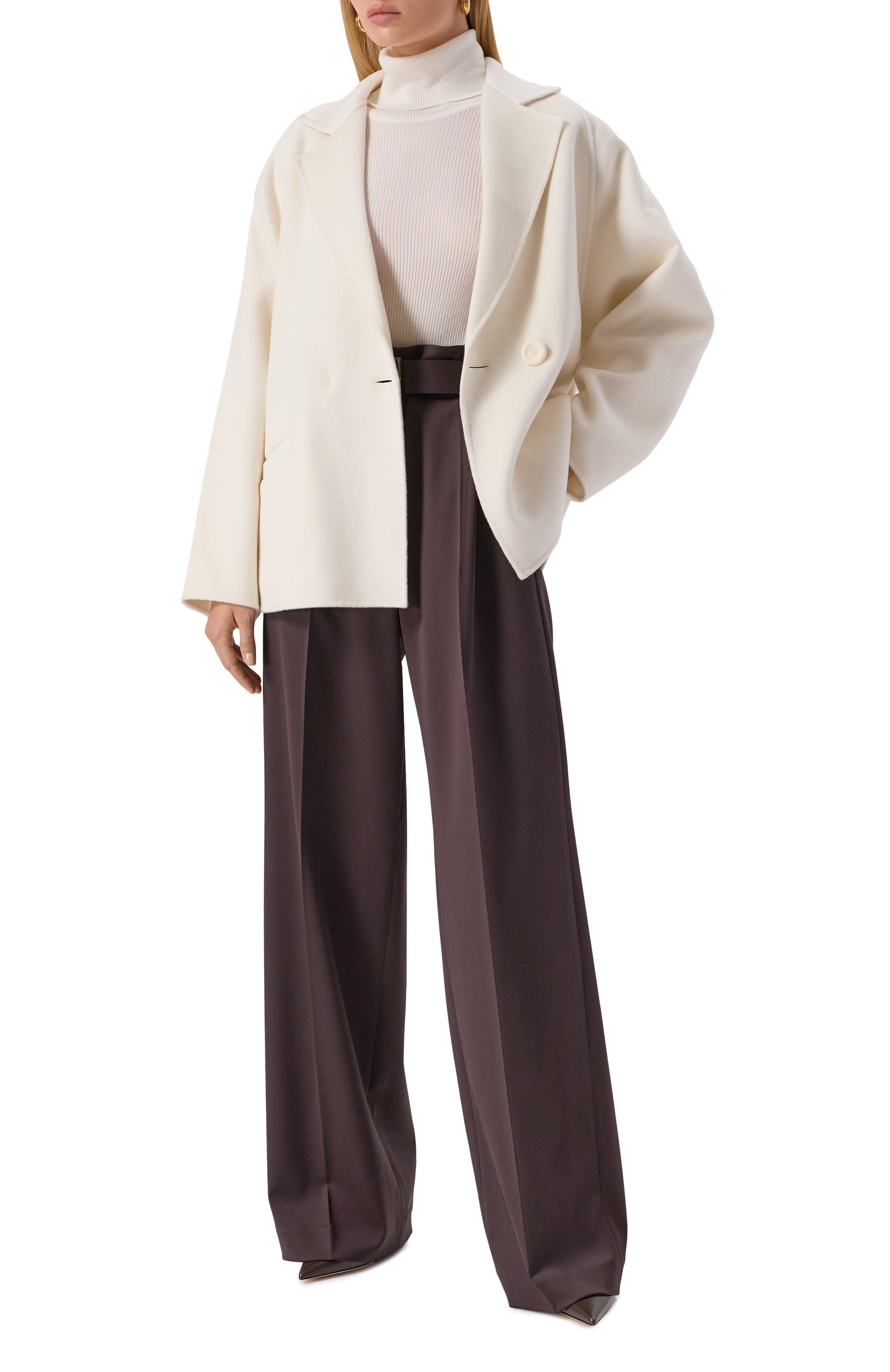 Полупальто из шерсти и кашемира MAX MARA STUDIO, арт. GUINEA, фото 2