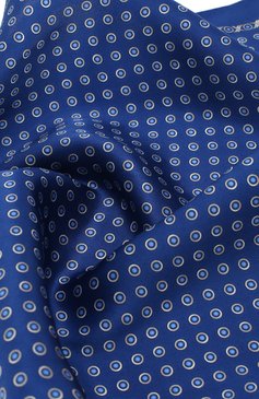 Мужской комплект из шелковых галстука и платка LANVIN синего цвета, арт. 4162/TIE SET | Фото 5 (Материал: Текстиль, Шелк; Нос: Не проставлено; Материал сплава: Проставлено)