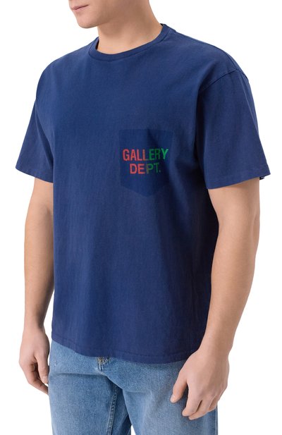 Хлопковая футболка GALLERY DEPT. синего цвета по цене 47550 руб., арт. BT-10303, фото 3 Хлопковая футболка GALLERY DEPT., арт. BT-10303, фото 3