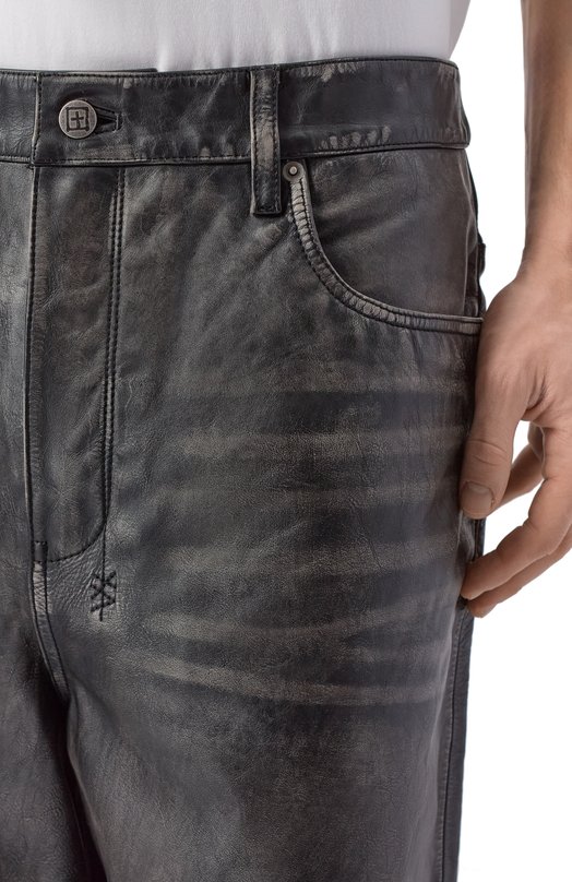 Кожаные брюки Ksubi MPS26PA002 Серый  MPS26PA002 Фото 5