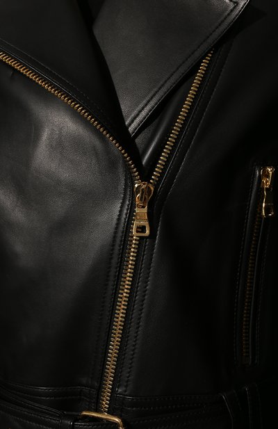 Кожаная куртка BALMAIN черного цвета по цене 298000 руб., арт. XF1TD055/LB24, фото 5 Кожаная куртка BALMAIN, арт. XF1TD055/LB24, фото 5