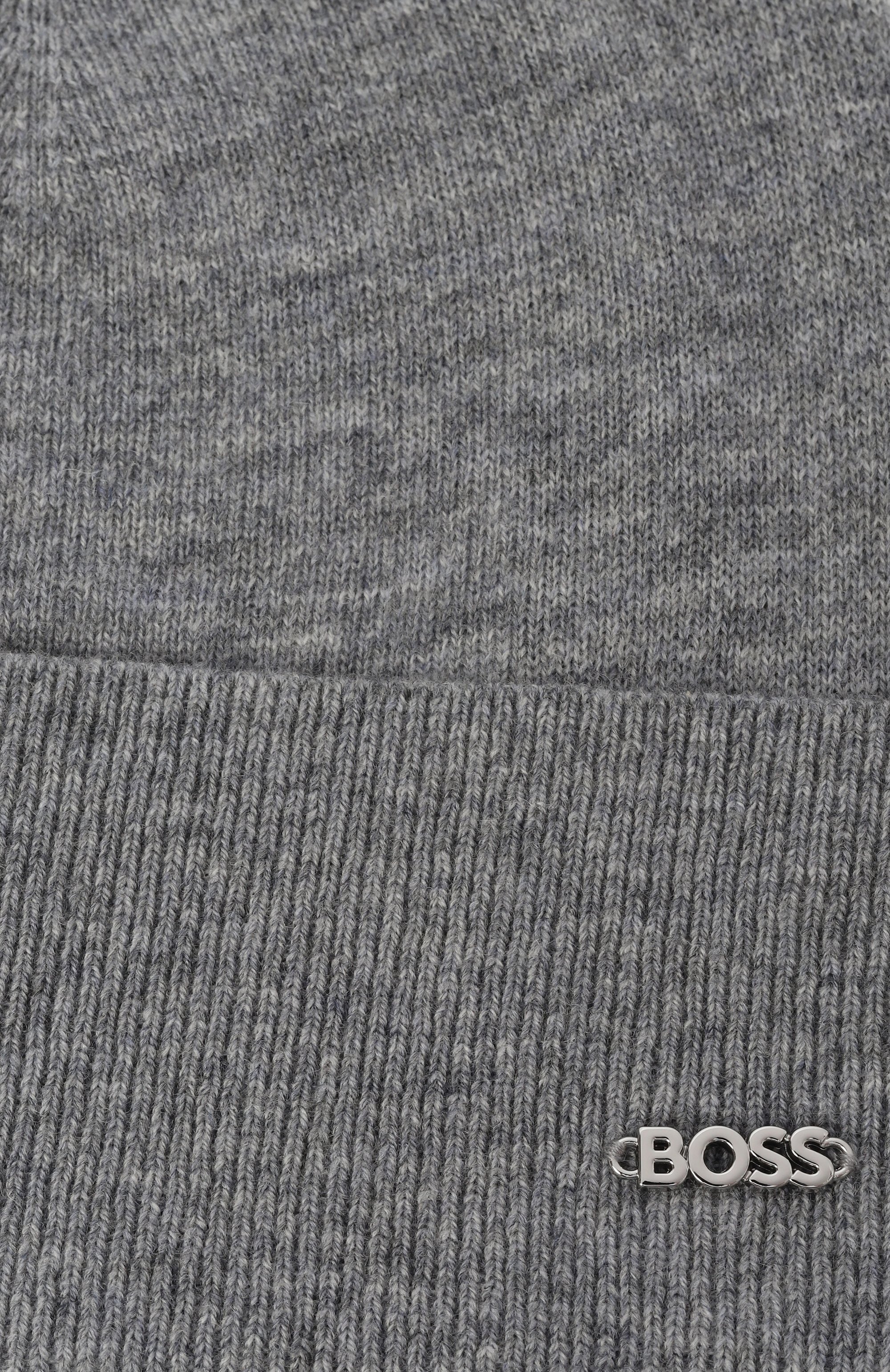 Шапка из шерсти и кашемира BOSS серого цвета по цене 8995 руб., арт. 50524276, фото 3 Шапка из шерсти и кашемира BOSS, арт. 50524276, фото 3