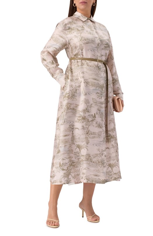 Шелковое платье Max Mara Studio SVELT0 Бежевый  SVELT0 Фото 2