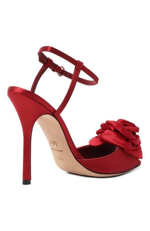 Текстильные босоножки Giambattista Valli 25FWKVLIS222/22SAT Красный  25FWKVLIS222/22SAT Фото 5