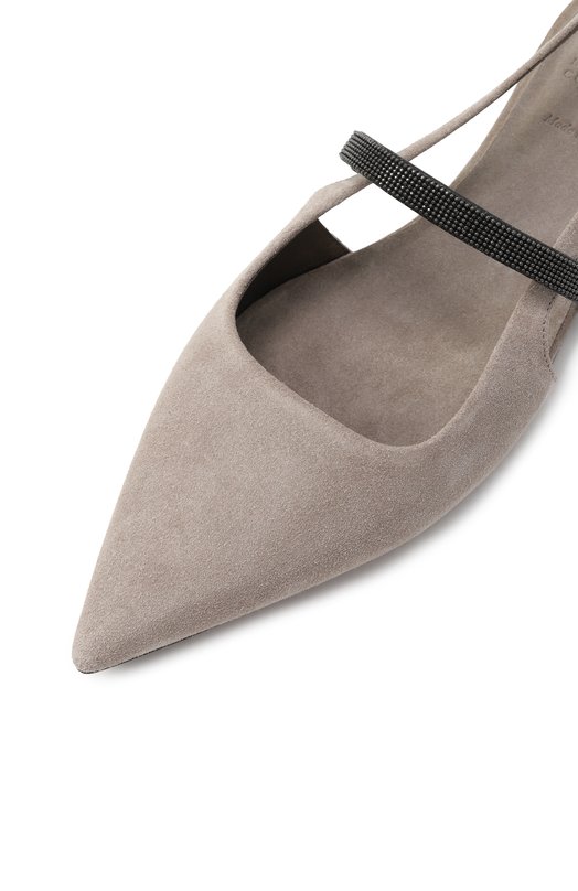 Замшевые балетки Brunello Cucinelli MZSFC2500 Серый  MZSFC2500 Фото 7