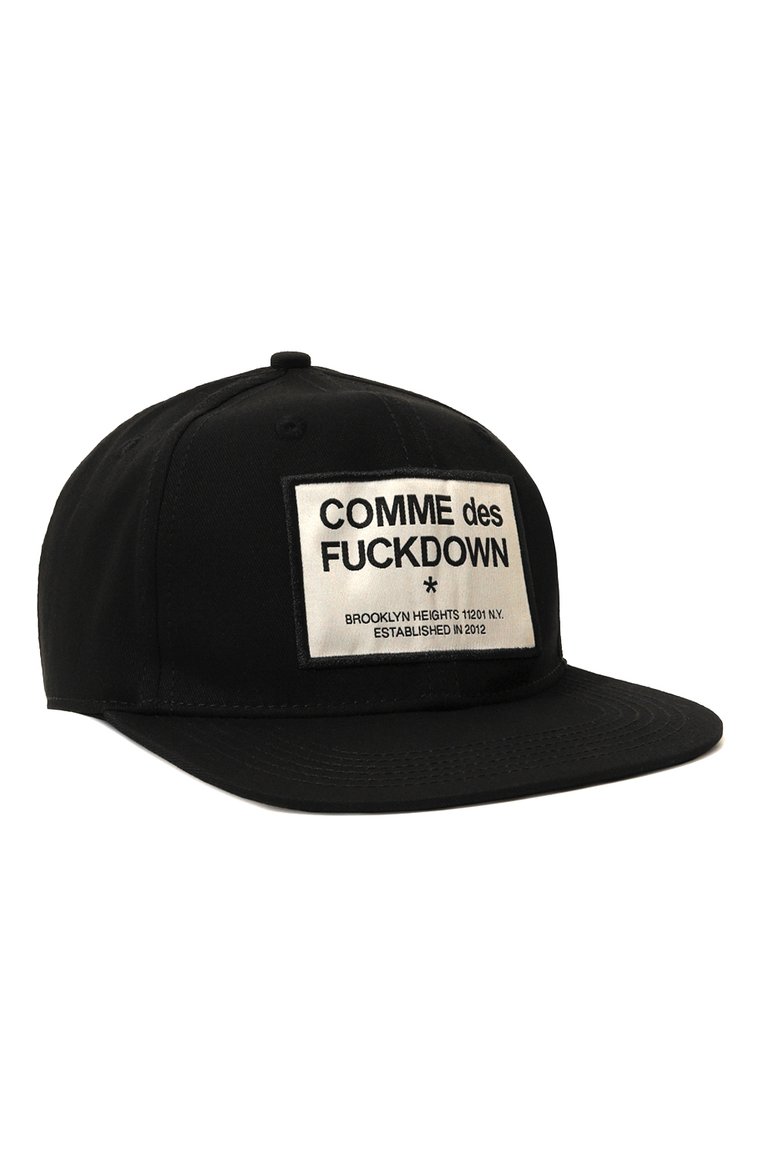 Мужская хлопковая бейсболка COMME DES FUCKDOWN черного цвета, арт. CFACX00206 | Фото 1 (Материал: Хлопок, Текстиль; Нос: Не проставлено; Материал сплава: Проставлено)
