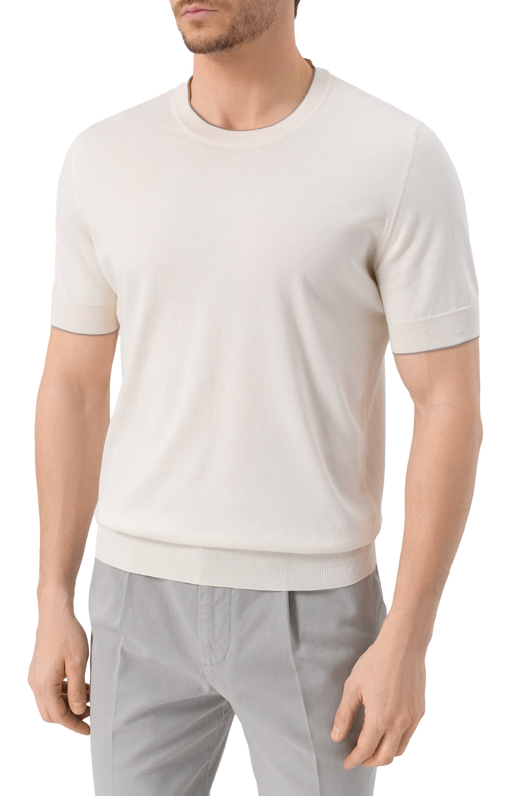 Хлопковый джемпер BRUNELLO CUCINELLI белого цвета по цене 75950 руб., арт. M29805200, фото 3 Хлопковый джемпер BRUNELLO CUCINELLI, арт. M29805200, фото 3