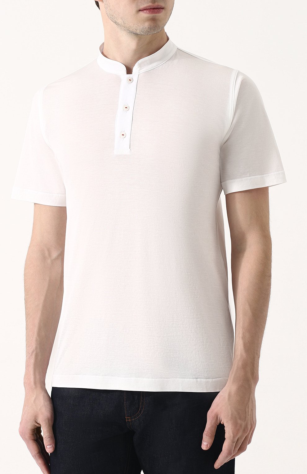 Хлопковое поло с воротником-стойкой KITON, арт. UK842E18HE30002, фото 3