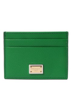 Женский кожаный футляр для кредитных карт DOLCE & GABBANA зеленого цвета, арт. BI0330/A1001 | Фото 1 (Материал: Натуральная кожа; Материал сплава: Проставлено; Нос: Не проставлено)