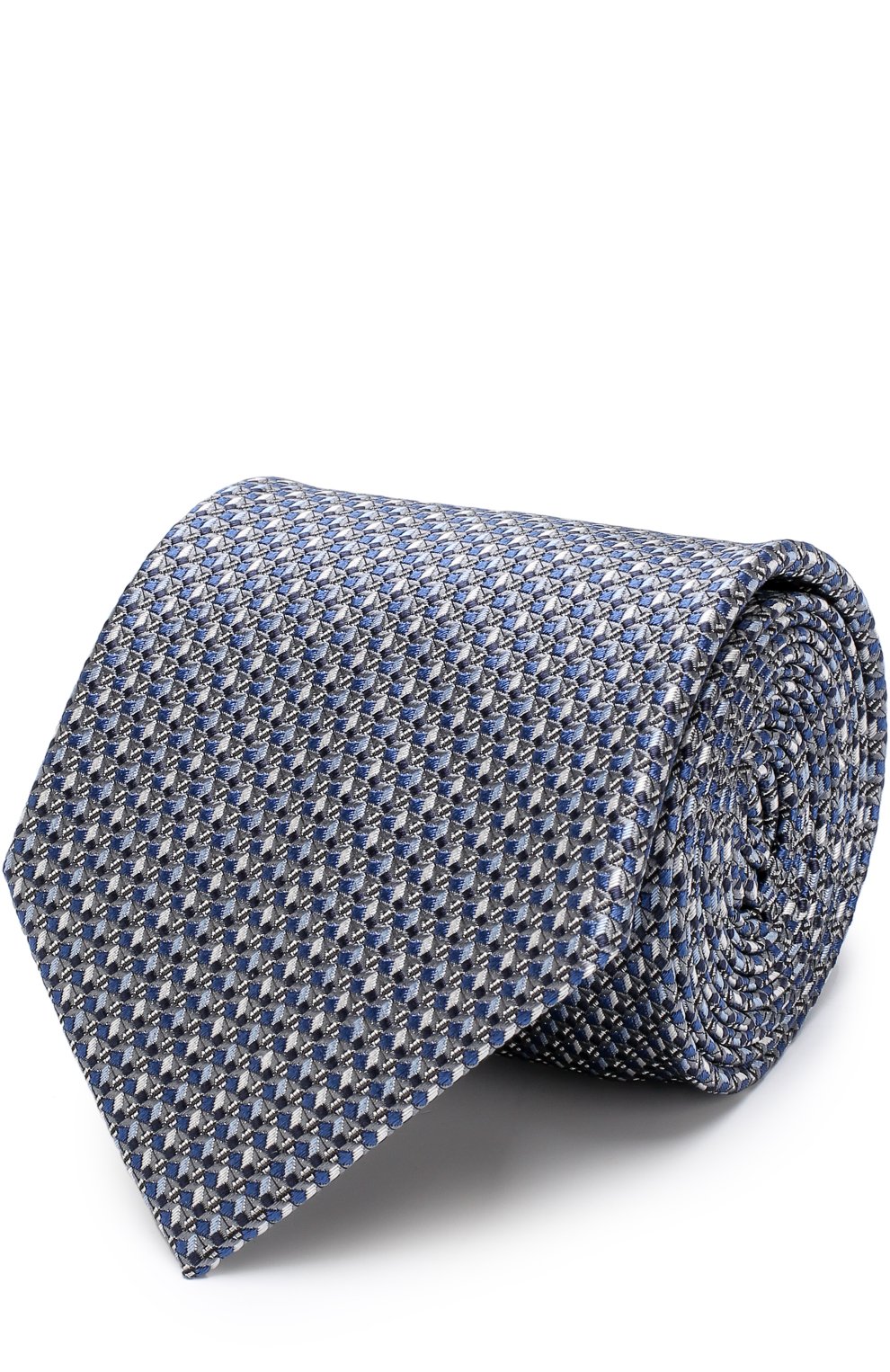 Шелковый галстук с узором BRIONI синего цвета по цене 29950 руб., арт. 062I00/P7485, фото 1 Шелковый галстук с узором BRIONI, арт. 062I00/P7485, фото 1