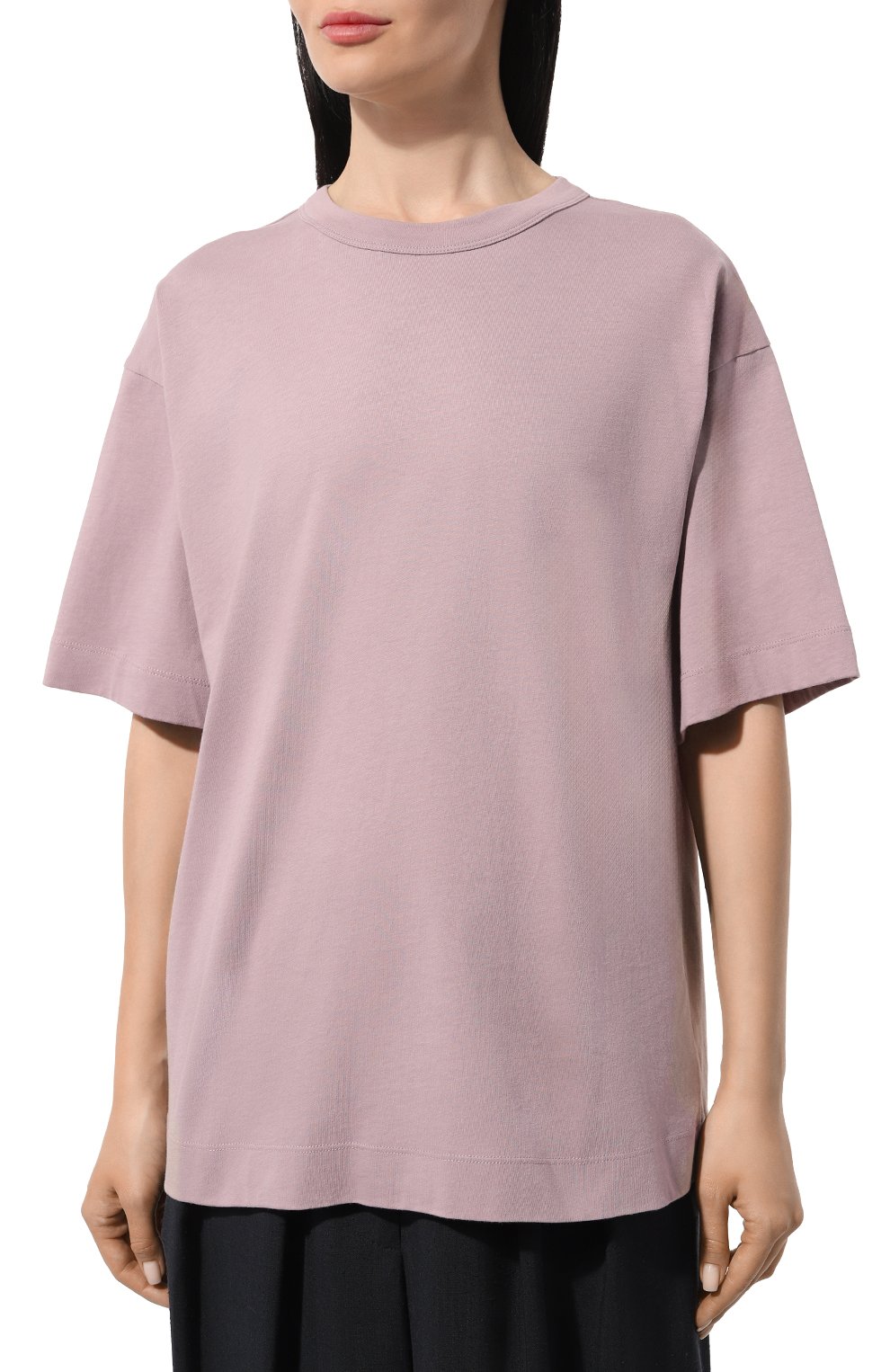 Хлопковая футболка DRIES VAN NOTEN сиреневого цвета по цене 26350 руб., арт. 011102-8600, фото 3 Хлопковая футболка DRIES VAN NOTEN, арт. 011102-8600, фото 3