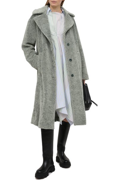 Шуба из экомеха PROENZA SCHOULER WHITE LABEL мятного цвета по цене 107500 руб., арт. WL2111019-AY130, фото 2 Шуба из экомеха PROENZA SCHOULER WHITE LABEL, арт. WL2111019-AY130, фото 2