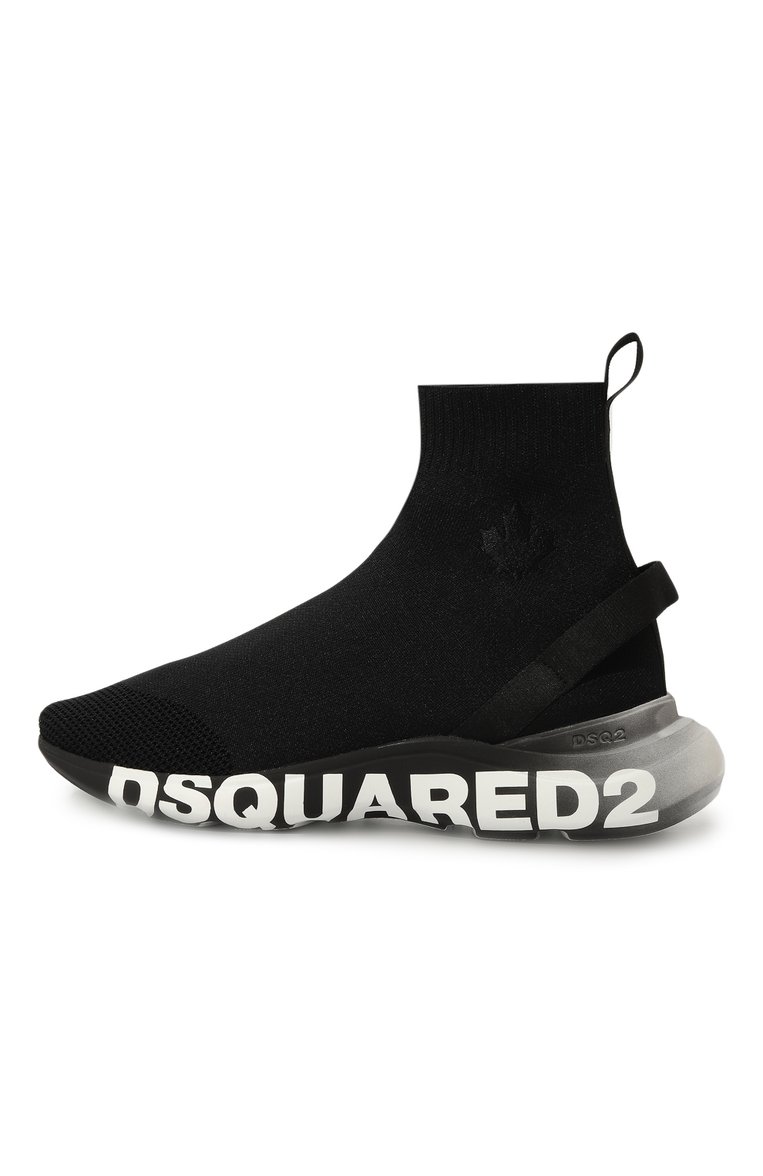 Мужские текстильные кроссовки fly DSQUARED2 черного цвета, арт. SNM0310/59206736 | Фото 4 (Материал внешний: Текстиль; Подошва: Массивная; Материал внутренний: Текстиль; Стили: Классический; Материал утеплителя: Без утеплителя; Кросс-КТ: Высокие)