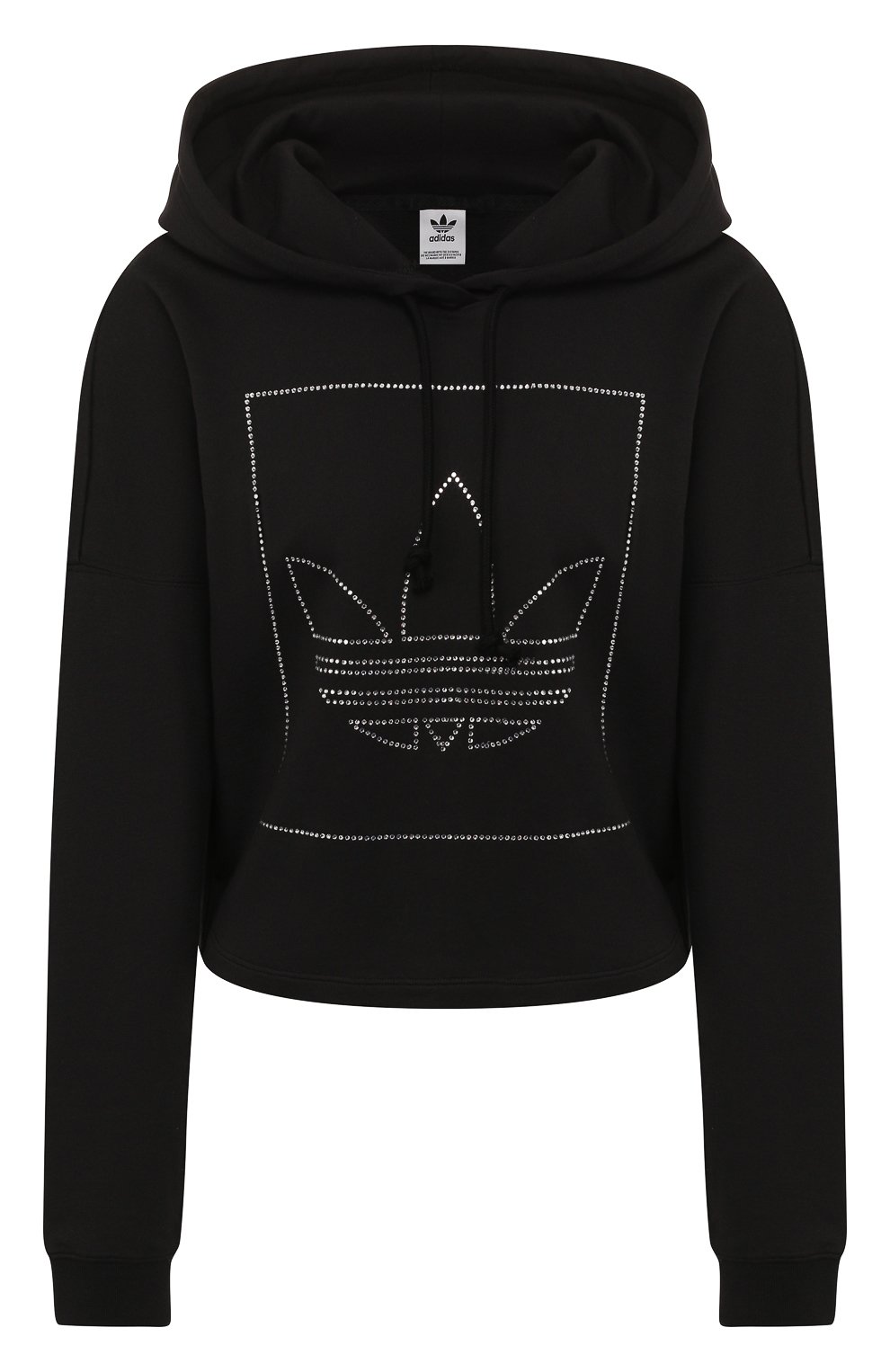 Хлопковое худи ADIDAS ORIGINALS черного цвета по цене 4820 руб., арт. FM1915, фото 1 Хлопковое худи ADIDAS ORIGINALS, арт. FM1915, фото 1