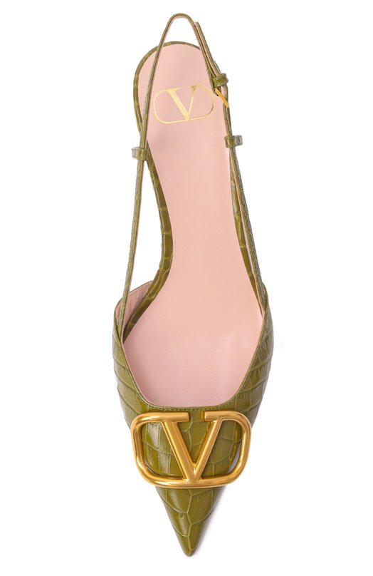 Кожаные туфли VLogo Signature 40 Valentino 8W2S0Q70/LUR Хаки  8W2S0Q70/LUR Фото 6