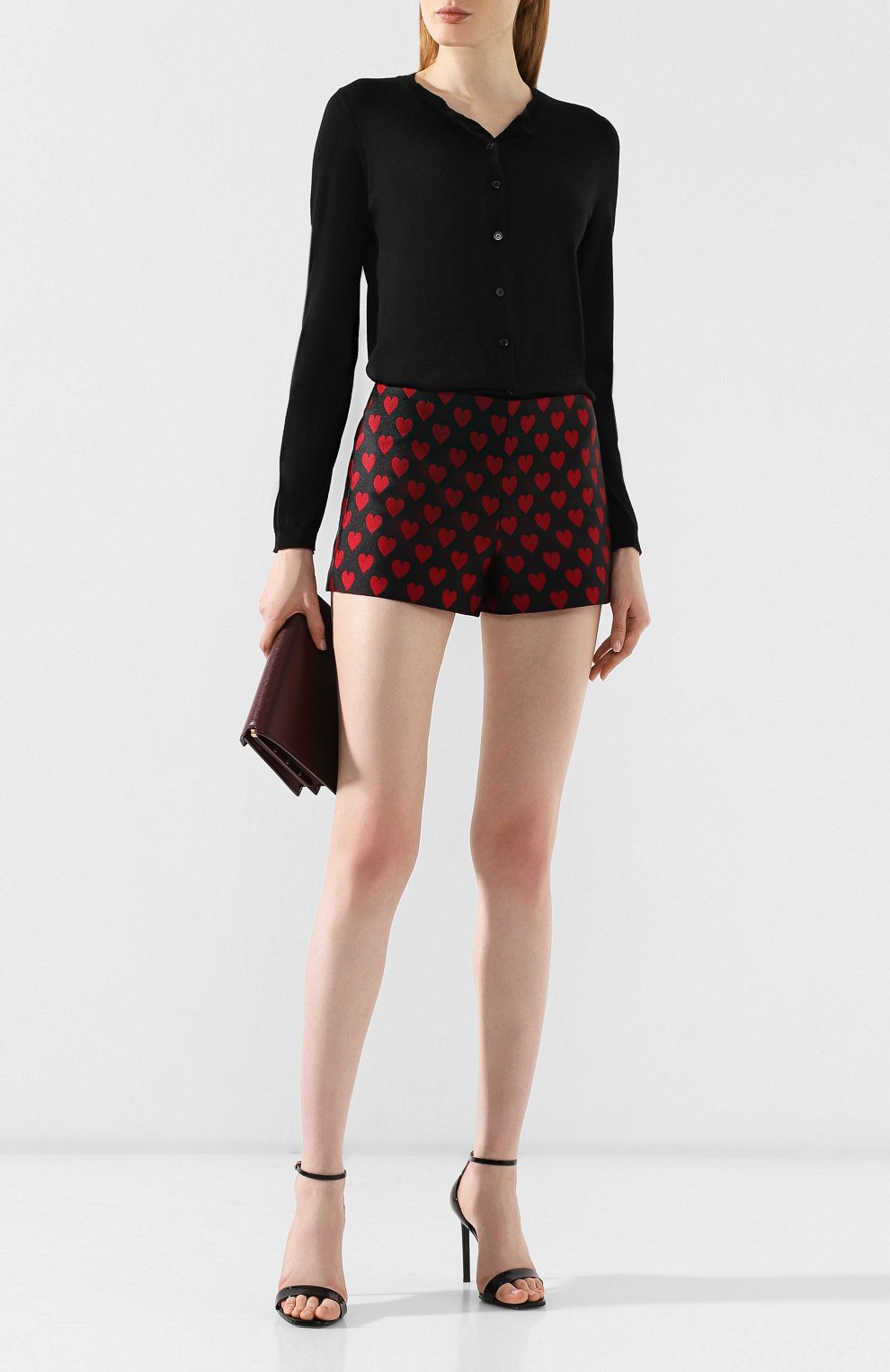 Кардиган из смеси шерсти и шелка REDVALENTINO черного цвета по цене 36100 руб., арт. SR3KA00V/4A7, фото 2 Кардиган из смеси шерсти и шелка REDVALENTINO, арт. SR3KA00V/4A7, фото 2