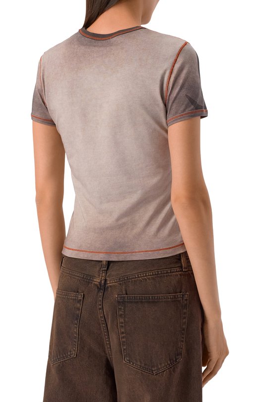 Хлопковая футболка T-Grafi Diesel A21771/0EPCP Коричневый  A21771/0EPCP Фото 4