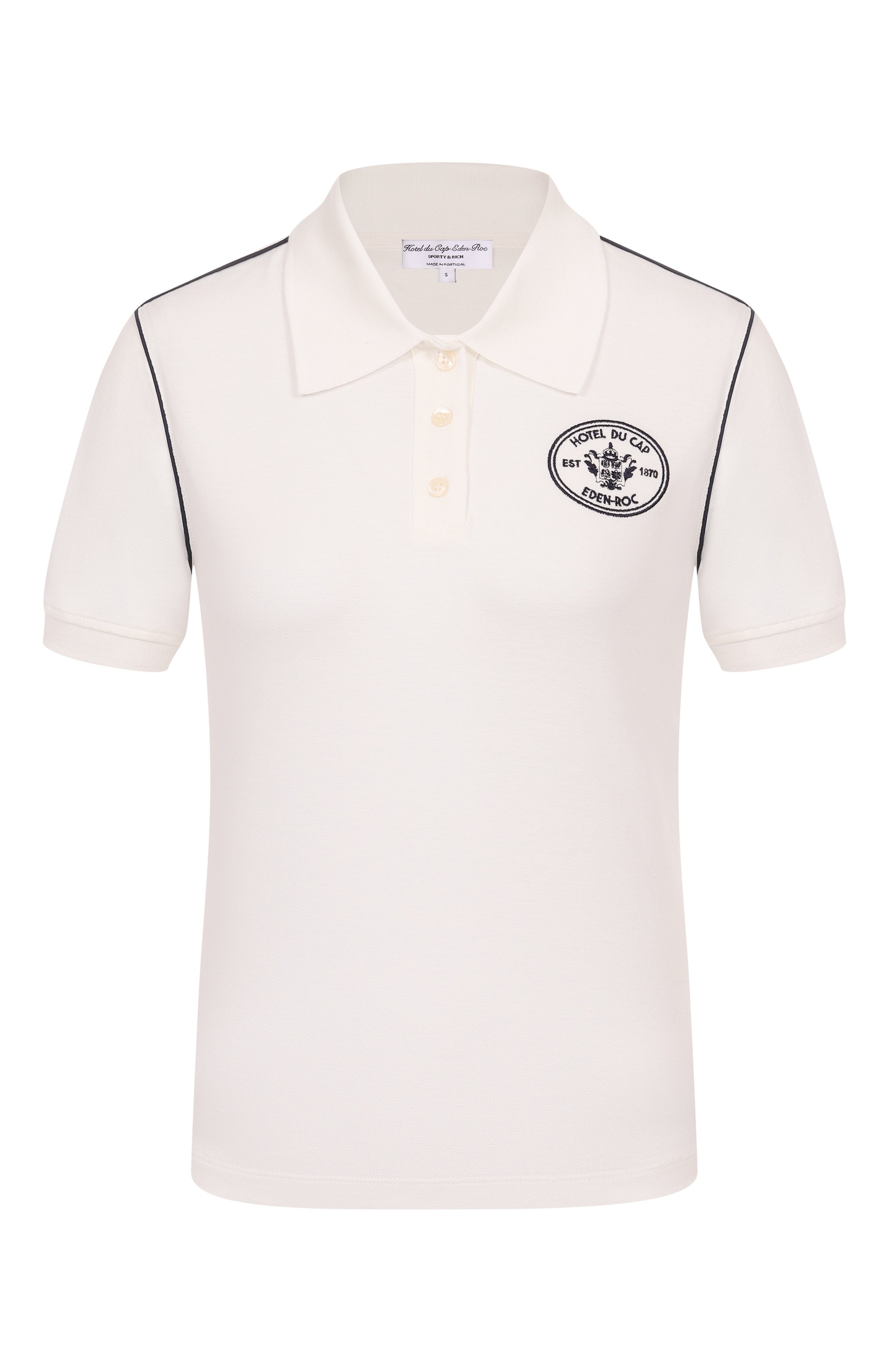 Хлопковое поло sporty & rich x hotel du cap-eden-roc SPORTY AND RICH, арт. T005760666WH50, фото 1