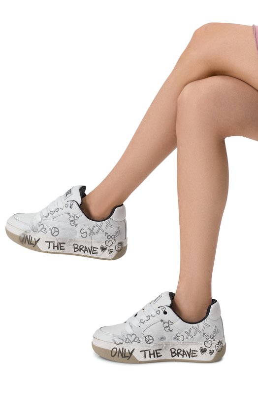 Кожаные кеды S-D-Ollie Diesel Y03795/P7484 Белый  Y03795/P7484 Фото 2