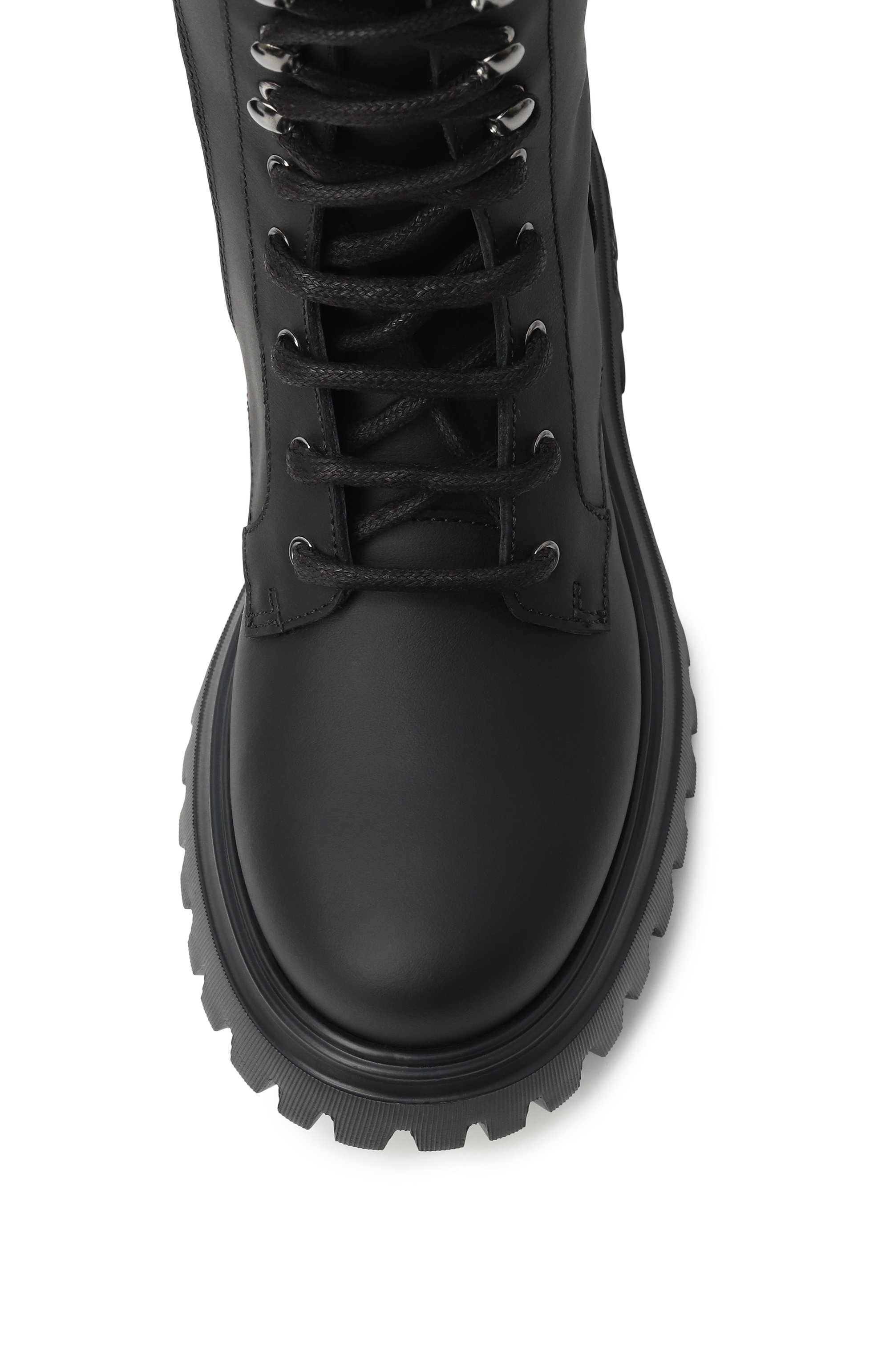 Кожаные ботинки DOLCE & GABBANA черного цвета по цене 84200 руб., арт. D11342/A6379/32-36, фото 4 Кожаные ботинки DOLCE & GABBANA, арт. D11342/A6379/32-36, фото 4