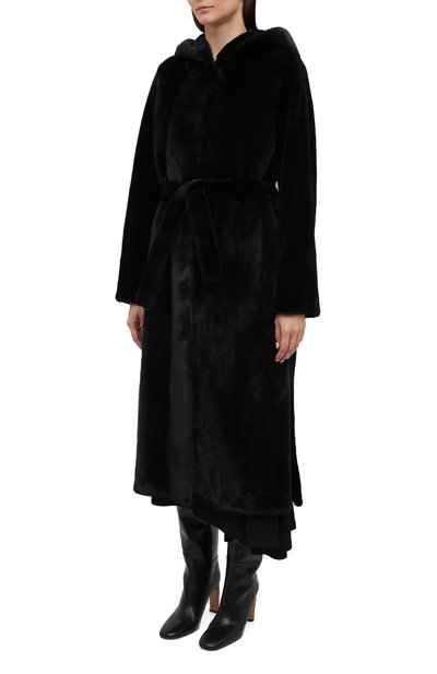 Шуба из меха норки с капюшоном YVES SALOMON, арт. 9WYM44719VLVR, фото 3