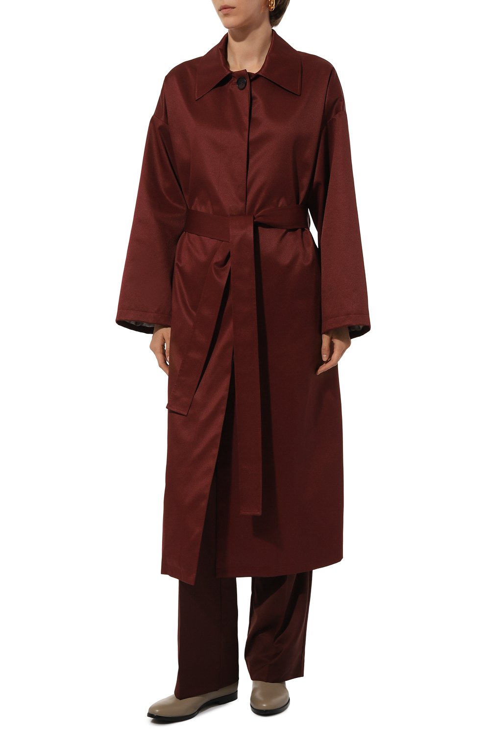 Плащ JM STUDIO бордового цвета по цене 50950 руб., арт. FW242520, фото 3 Плащ JM STUDIO, арт. FW242520, фото 3