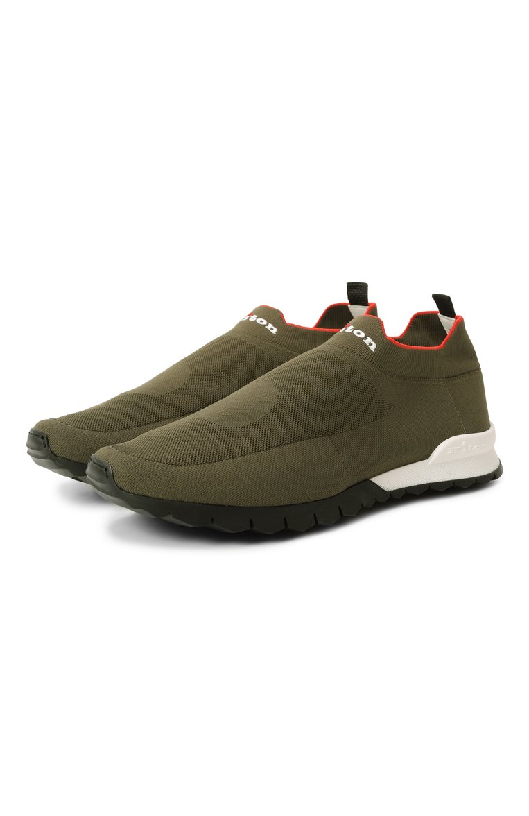 Мужские текстильные кроссовки KITON хаки цвета, арт. USSA324N0104505 | Фото 1 (Драгоценные камни: Проставлено; Материал внутренний: Натуральная кожа; Подошва: Массивная; Материал внешний: Текстиль; Материал сплава: Проставлено; Стили: Классический; Материал утеплителя: Без утеплителя; Кросс-КТ: Низкие)