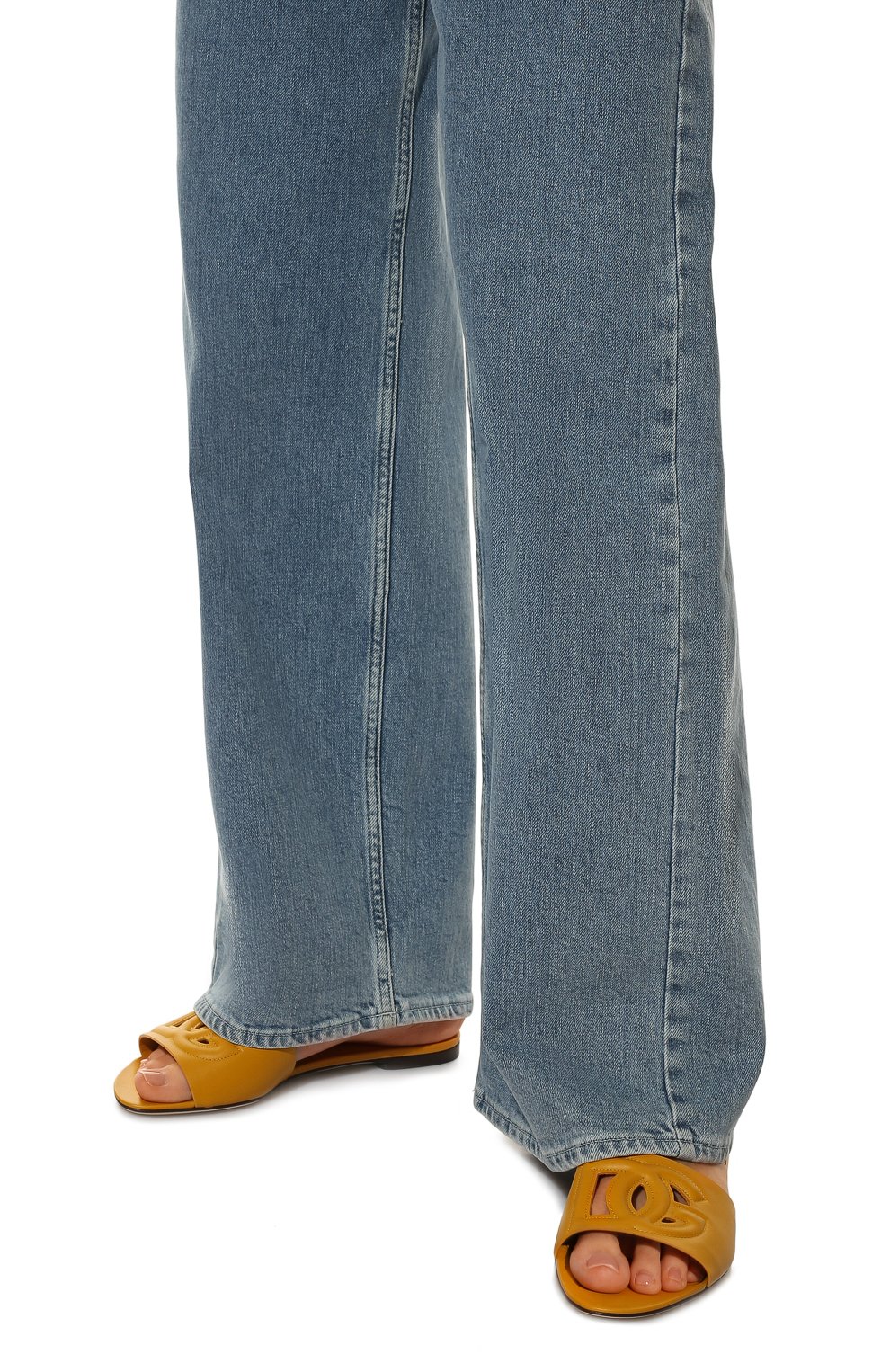 Кожаные шлепанцы bianca DOLCE & GABBANA, арт. CQ0436/AY329, фото 3