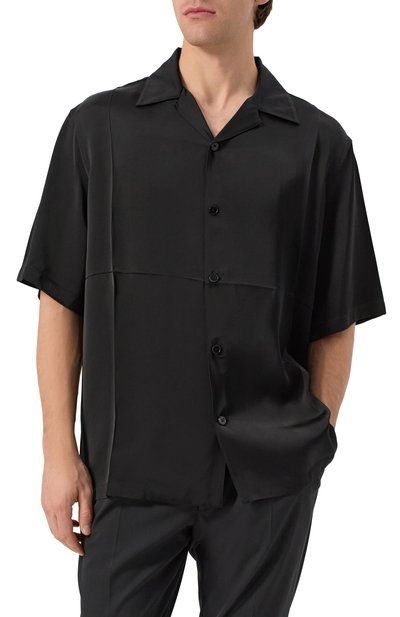 Рубашка из вискозы JIL SANDER черного цвета по цене 130000 руб., арт. J23DL0107/J65022, фото 3 Рубашка из вискозы JIL SANDER, арт. J23DL0107/J65022, фото 3