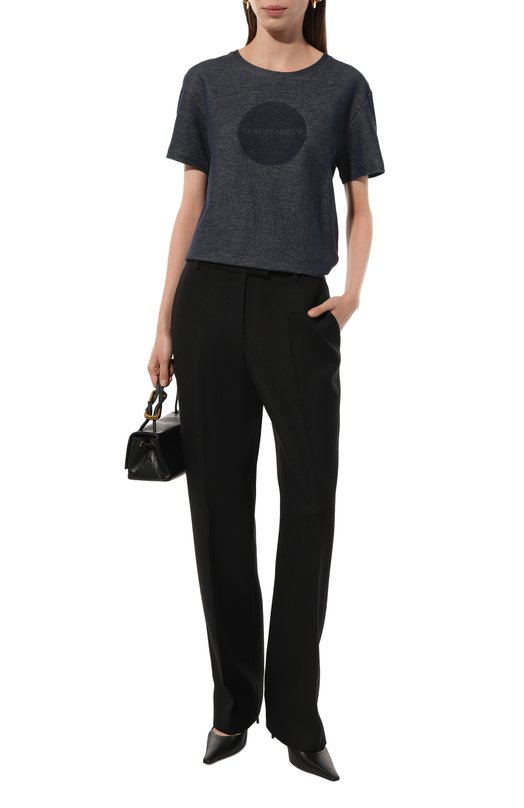 Хлопковая футболка Giorgio Armani GW000423/AF12030 Синий  GW000423/AF12030 Фото 2