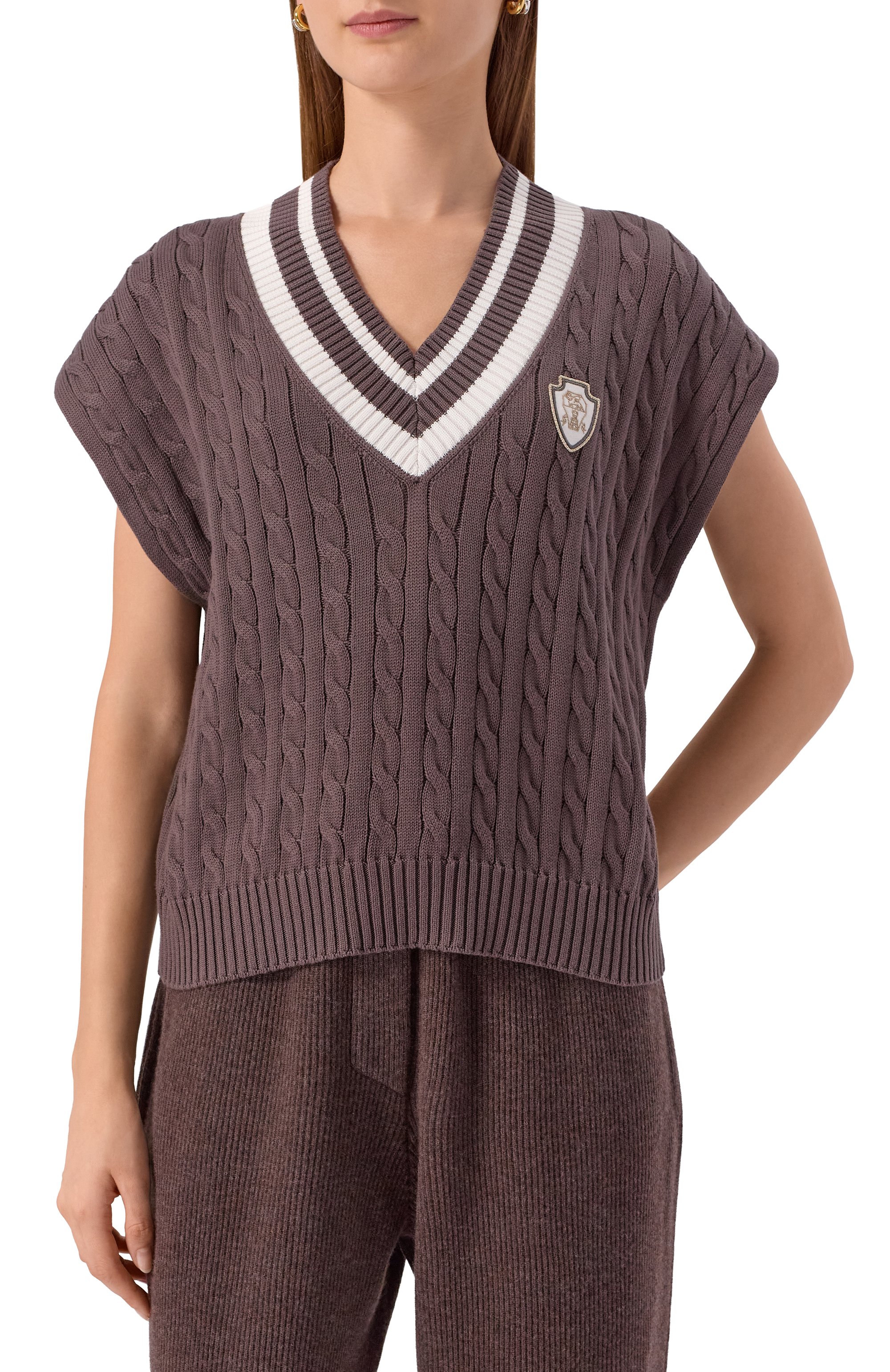 Хлопковый жилет BRUNELLO CUCINELLI, арт. M19756522, фото 3