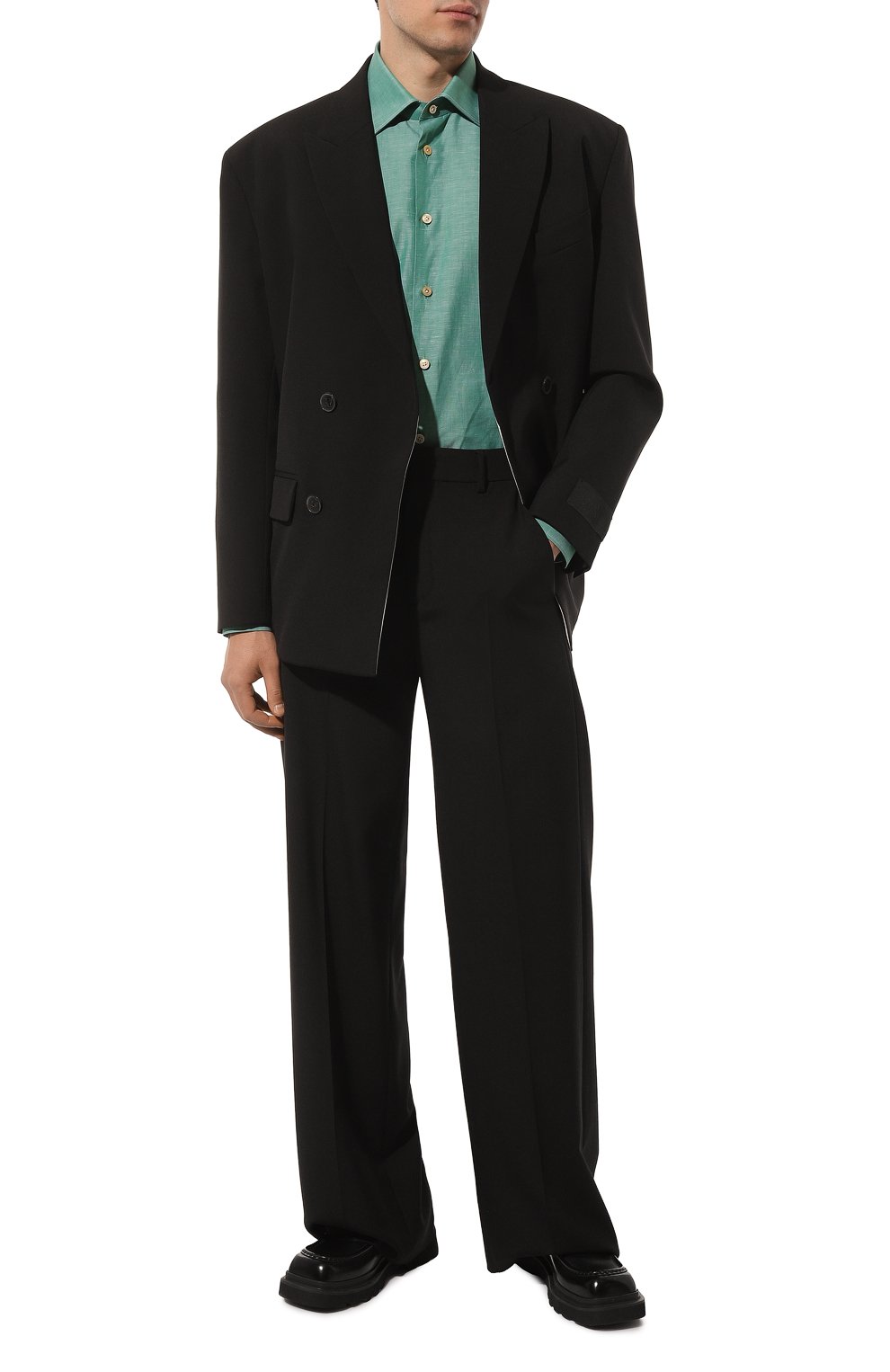 Сорочка из хлопка и льна KITON, арт. UCIH06609, фото 2