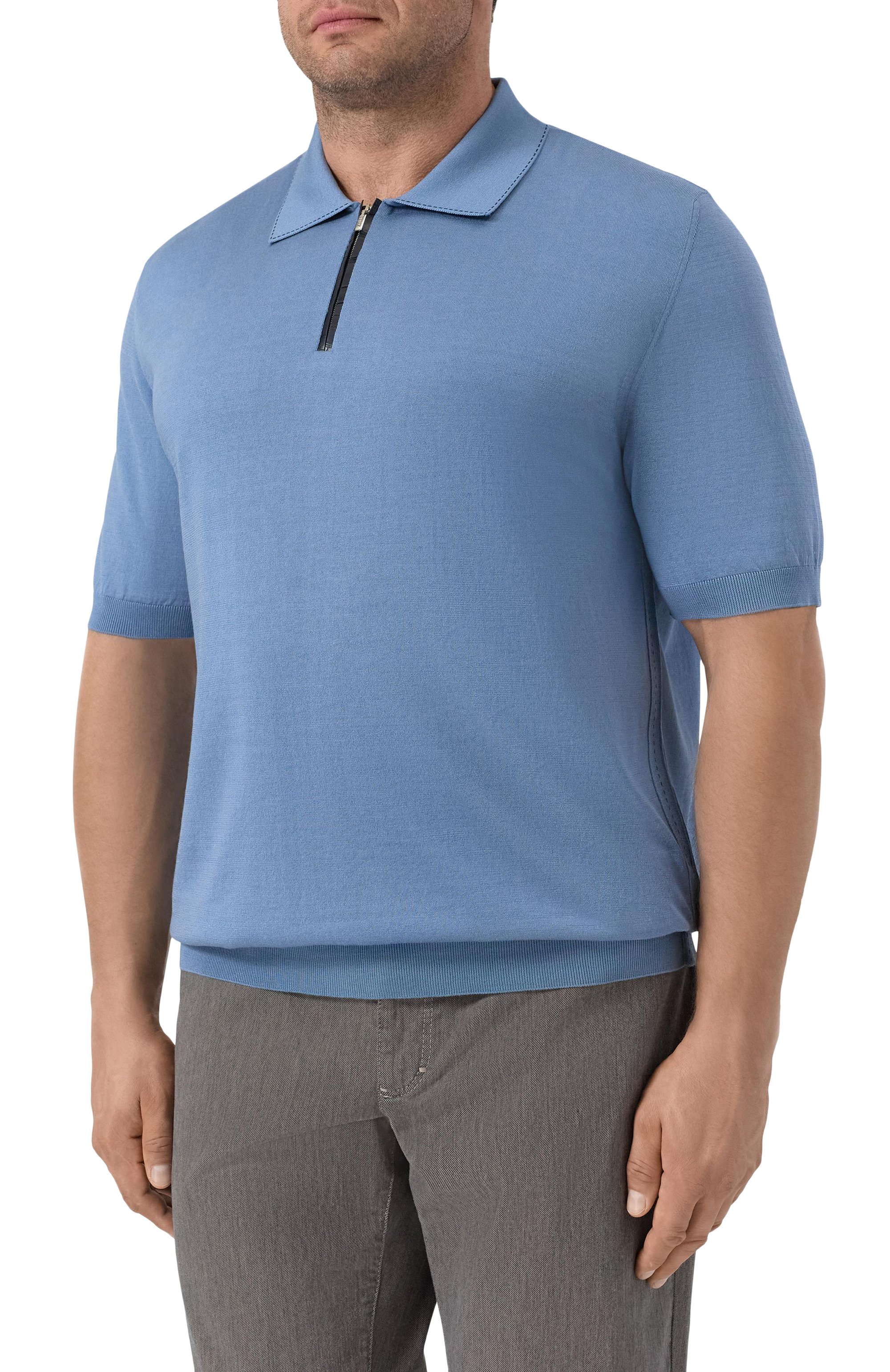 Поло из хлопка и шелка ZILLI, арт. KZP002M0143VRIS00/66-68, фото 3