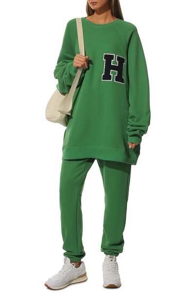 Свитшот из хлопка и кашемира HALFBOY зеленого цвета по цене 49500 руб., арт. H04WFCR1302, фото 2 Свитшот из хлопка и кашемира HALFBOY, арт. H04WFCR1302, фото 2