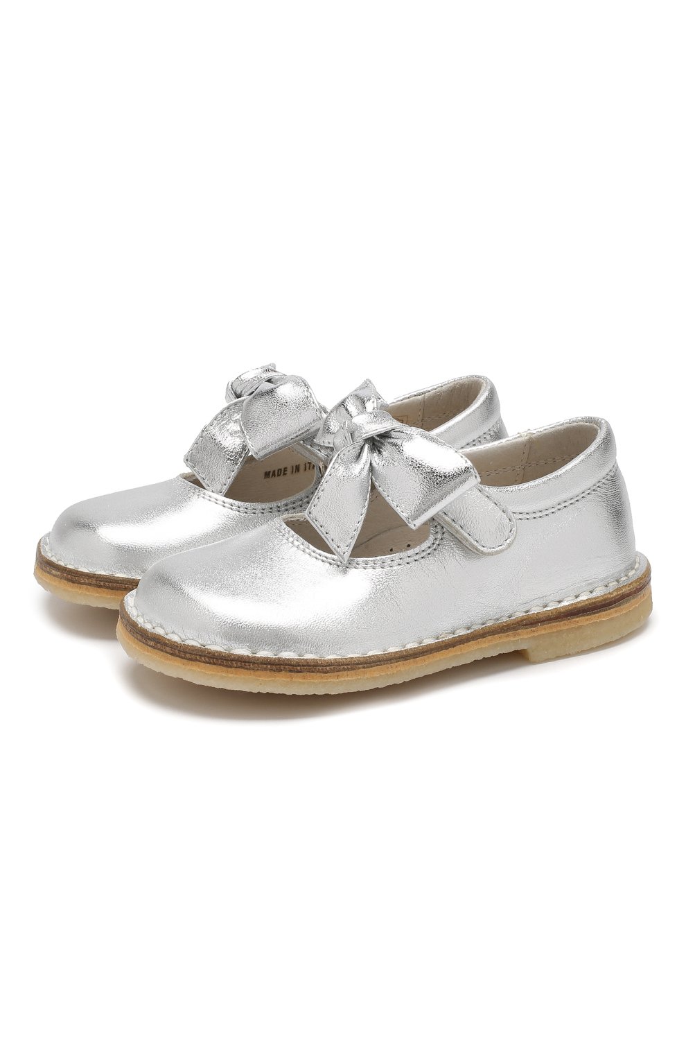 Кожаные туфли с застежкой велькро IL GUFO, арт. G202/VITELL0 LAMINAT0/18-22, фото 1