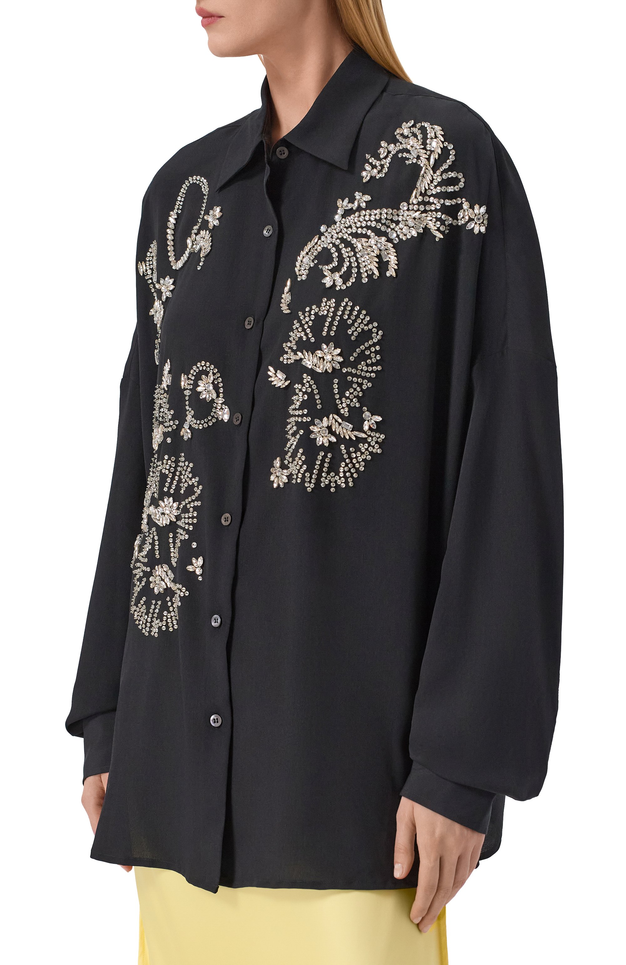 Рубашка с отделкой стразами DRIES VAN NOTEN, арт. 010759/3078, фото 3