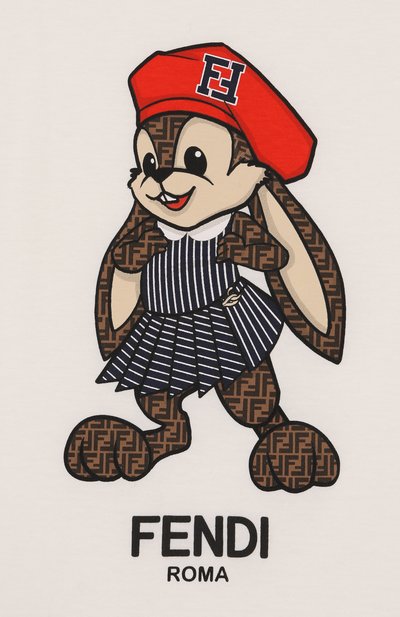 Хлопковая футболка FENDI, арт. JFI359/7AJ/12, фото 3