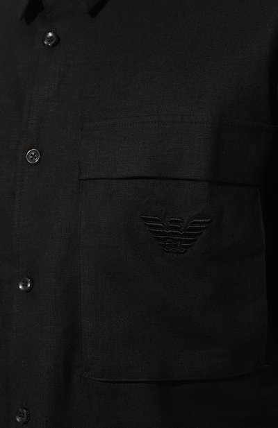 Рубашка изо льна и вискозы EMPORIO ARMANI, арт. 211861/3R467, фото 5