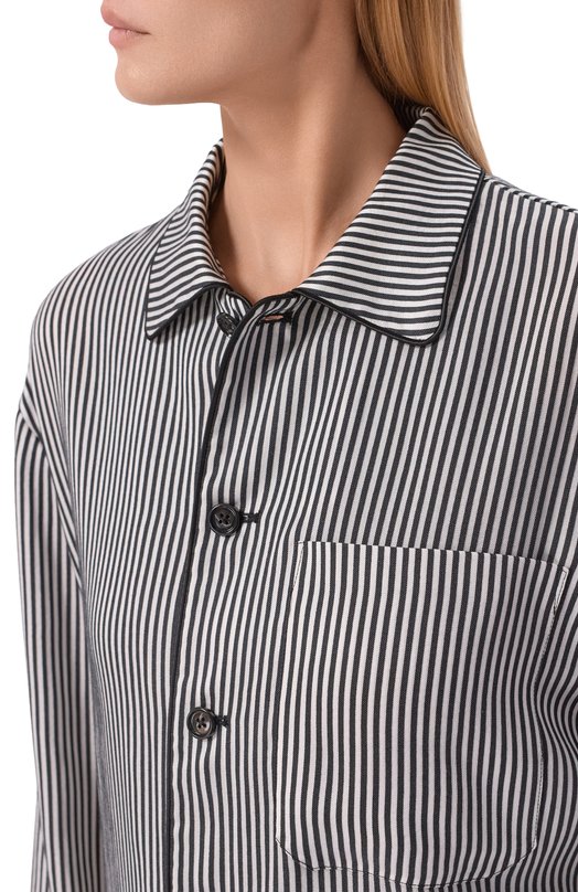 Рубашка из лиоцелла и шелка Ann Demeulemeester B0014007/FA737 Чёрно-белый  B0014007/FA737 Фото 5