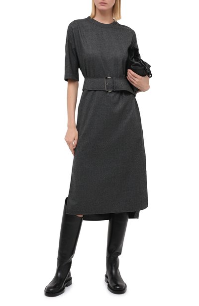 Шерстяное платье BRUNELLO CUCINELLI серого цвета по цене 287500 руб., арт. MA150A4663, фото 2 Шерстяное платье BRUNELLO CUCINELLI, арт. MA150A4663, фото 2