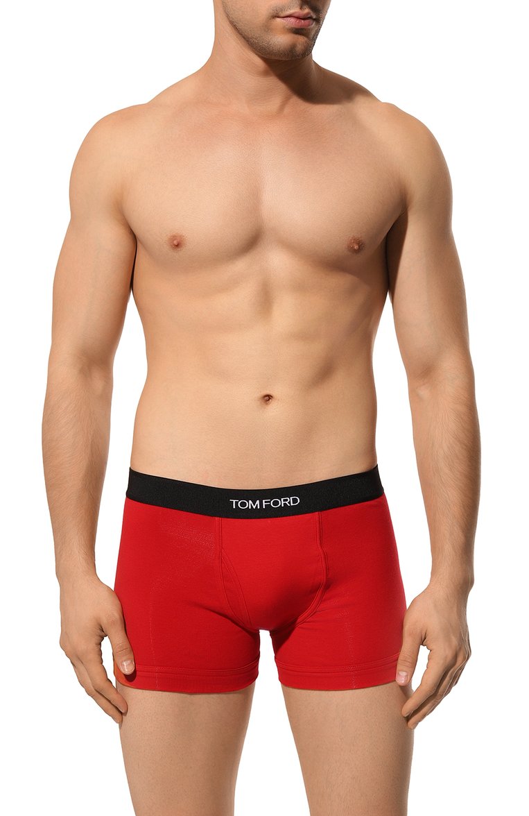 Мужские хлопковые боксеры TOM FORD красного цвета, арт. T4LC3/104 | Фото 2 (Нос: Не проставлено; Материал внешний: Хлопок; Кросс-КТ: бельё; Мужское Кросс-КТ: Трусы; Трусы М: Боксеры)