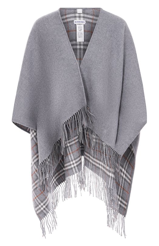 Шерстяная накидка Burberry 8071675 Серый 8071675