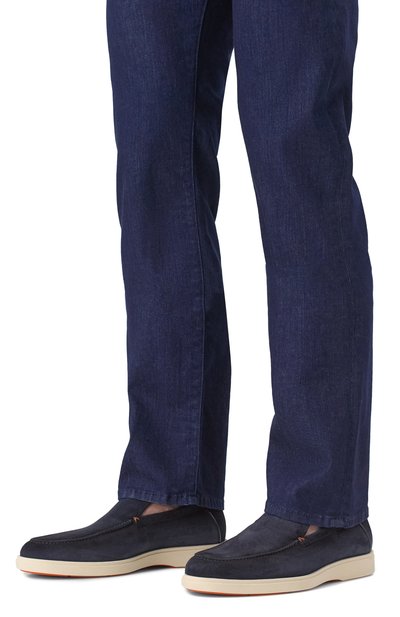 Замшевые лоферы detroit SANTONI темно-синего цвета по цене 66000 руб., арт. MGDG17824TICBGEX, фото 3 Замшевые лоферы detroit SANTONI, арт. MGDG17824TICBGEX, фото 3